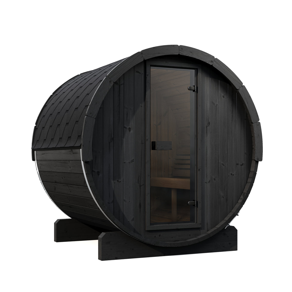 SaunaLife E7B Black Barrel Sauna Kit – Up to 4 People – DIY Paint Included