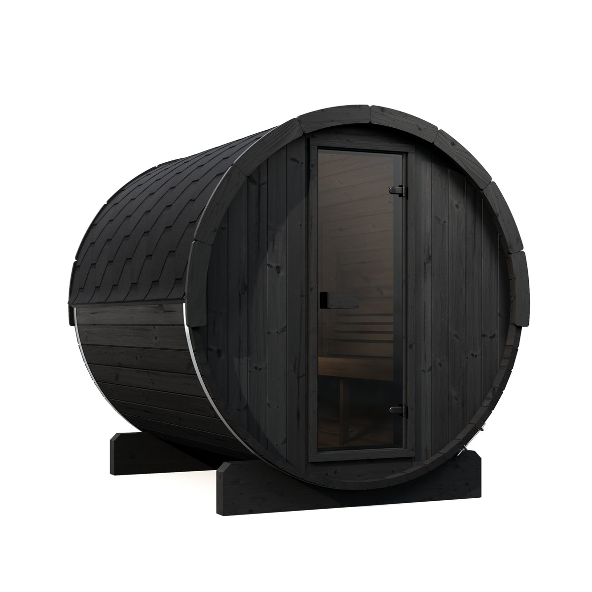 SaunaLife E8B Black Barrel Sauna Kit – Up to 6 People – DIY Paint Included