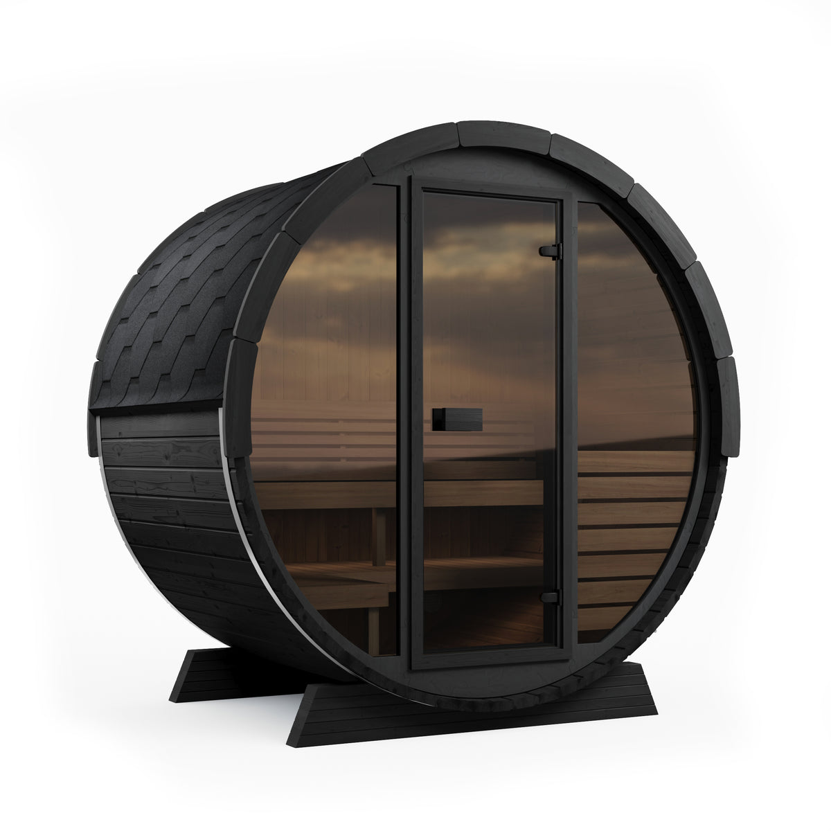 SaunaLife EE6GB Black Barrel Sauna Kit – Up to 4 People – DIY Paint Included