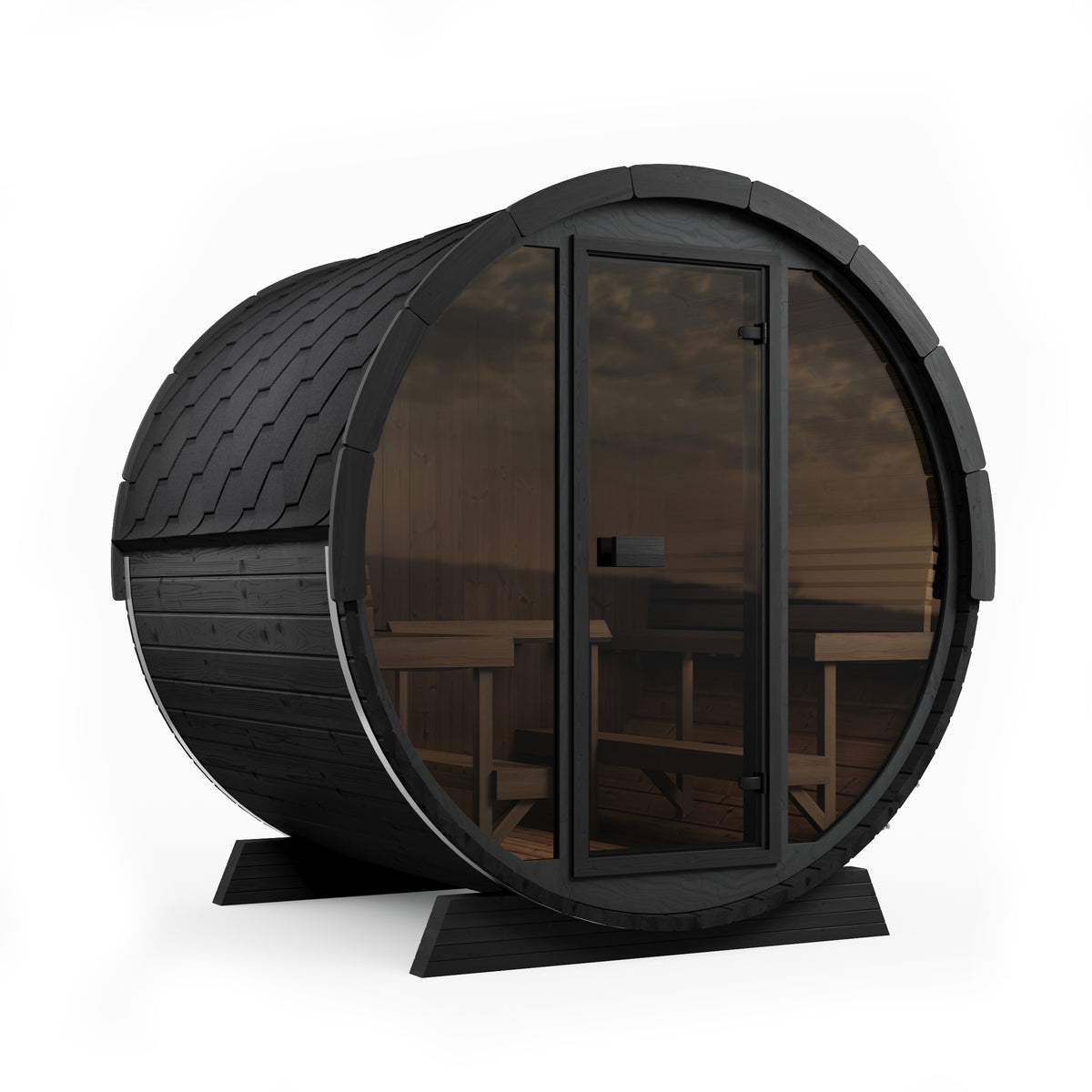SaunaLife EE8GB Black Barrel Sauna Kit – Up to 6 People – DIY Paint Included