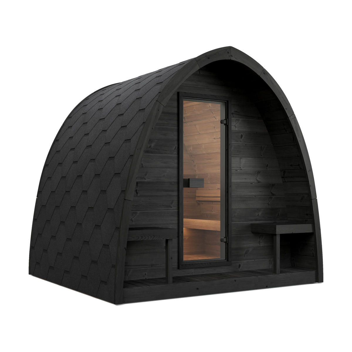 SaunaLife G3B Black Outdoor Sauna Kit – Up to 6 People – DIY Paint Included