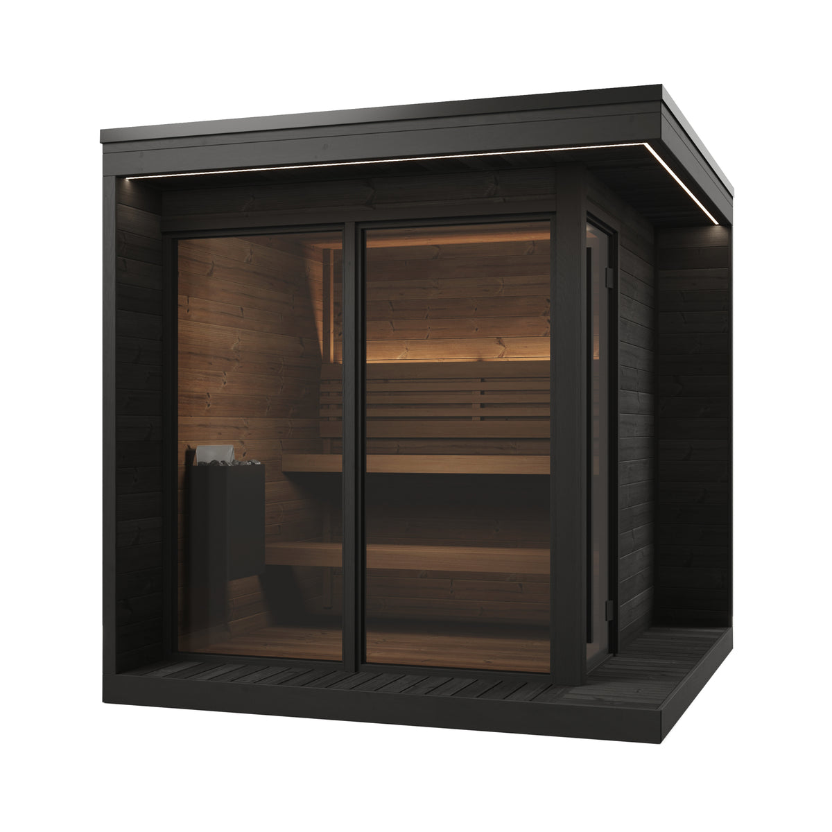 SaunaLife GL6B Black Outdoor Sauna Kit – Up to 6 People – DIY Paint Included