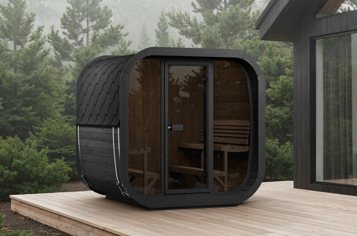 SaunaLife CL7GB Black Outdoor Sauna Kit – Up to 6 People – DIY Paint Included