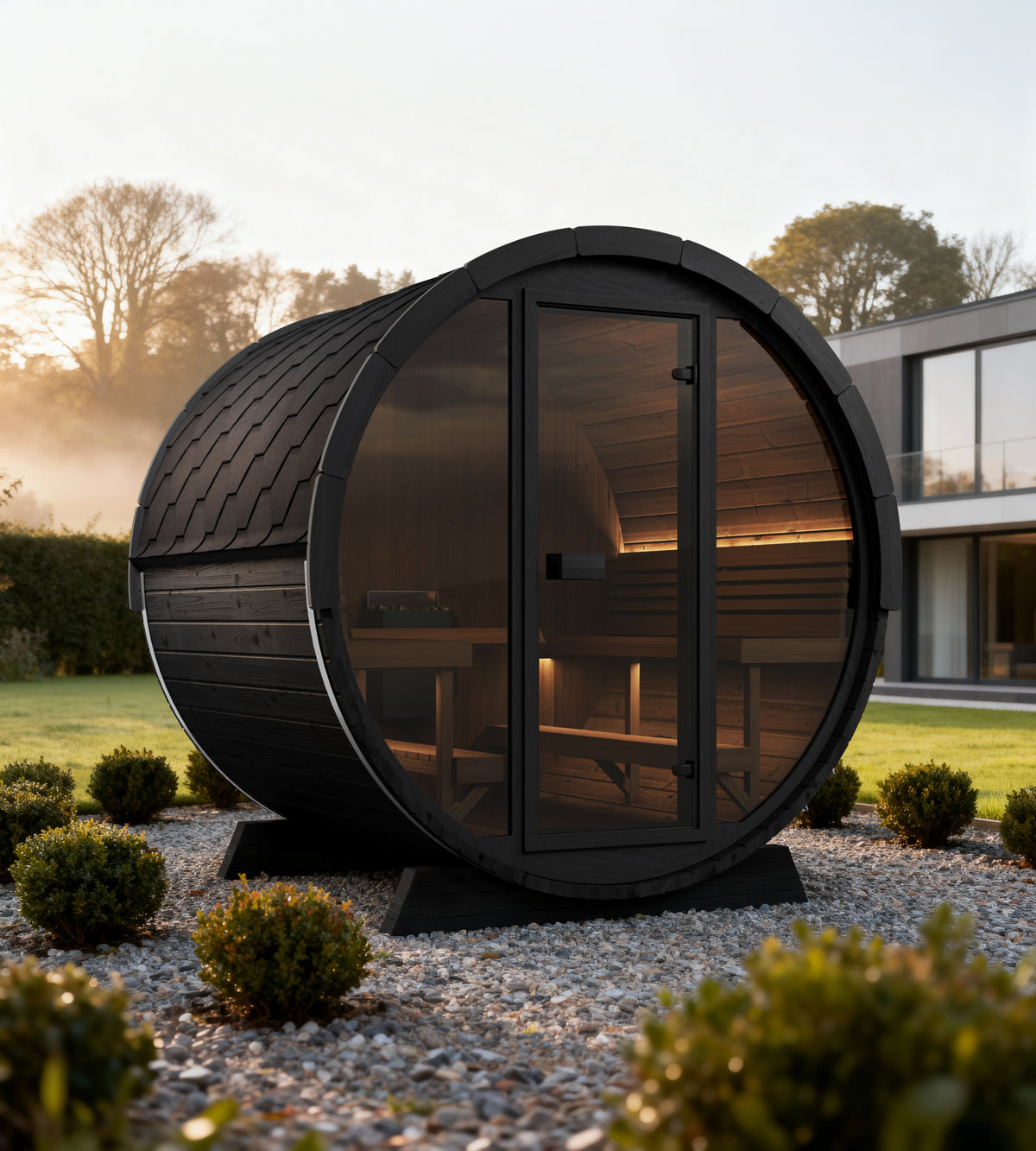 SaunaLife EE8GB Black Barrel Sauna Kit – Up to 6 People – DIY Paint Included