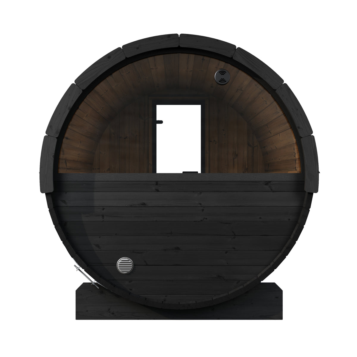 SaunaLife E6WB Black Barrel Sauna Kit – Up to 3 People – DIY Paint Included