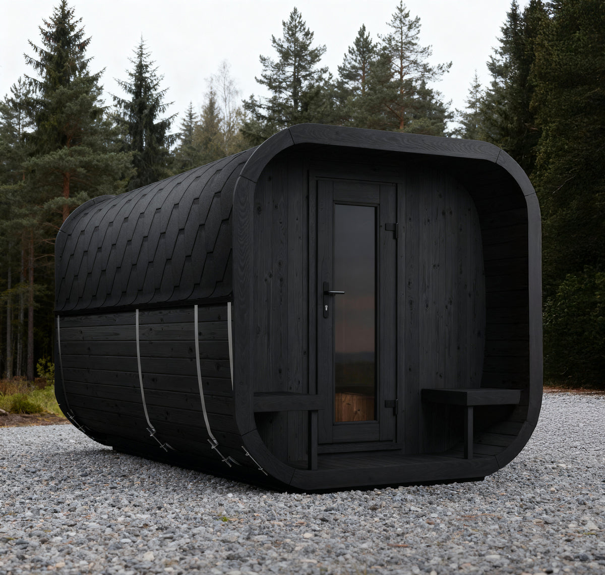 SaunaLife CL12GCPB Black Sauna Suite Kit – Up to 8 People – DIY Paint Included