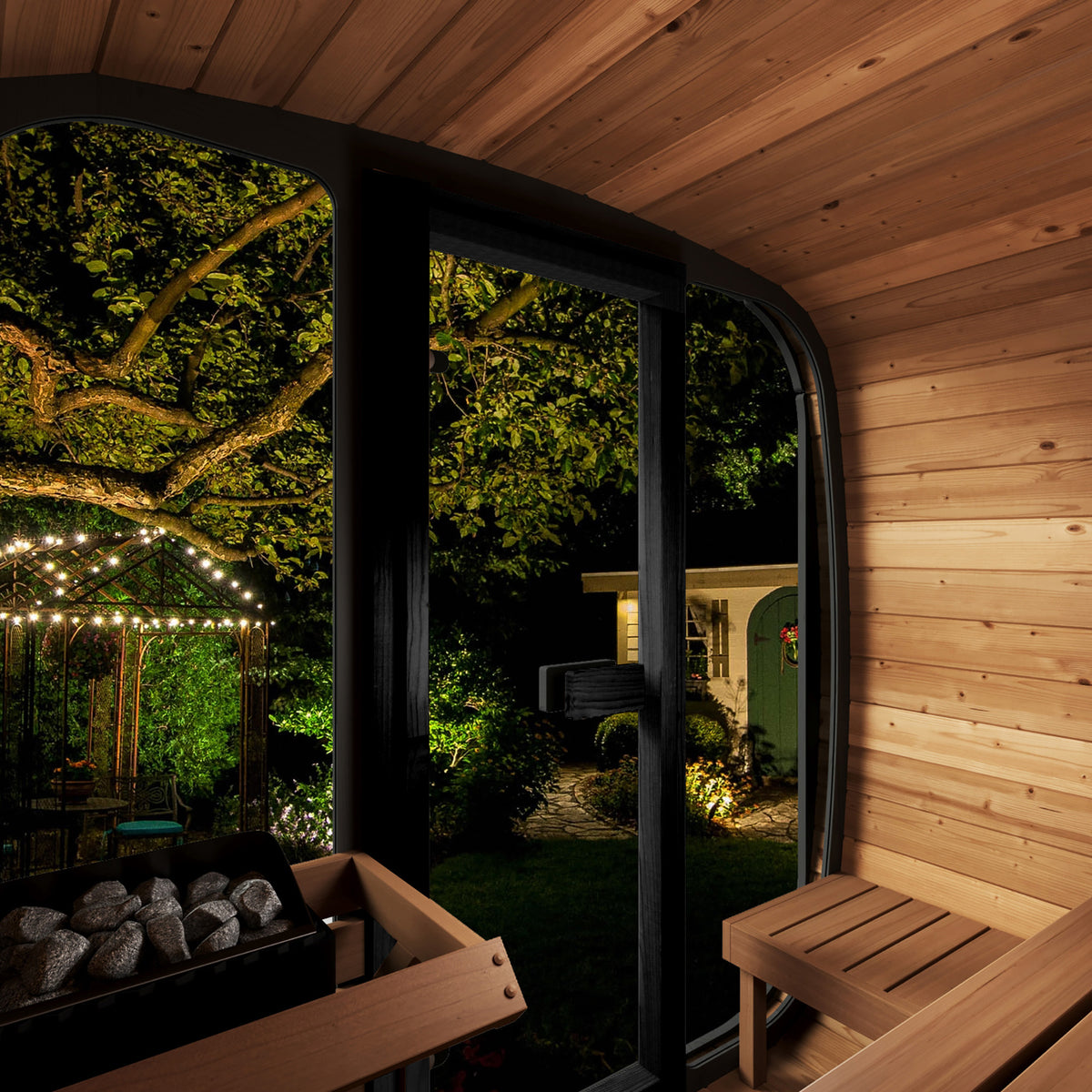 SaunaLife CL5GB Black Outdoor Sauna Kit – Up to 4 People – DIY Paint Included