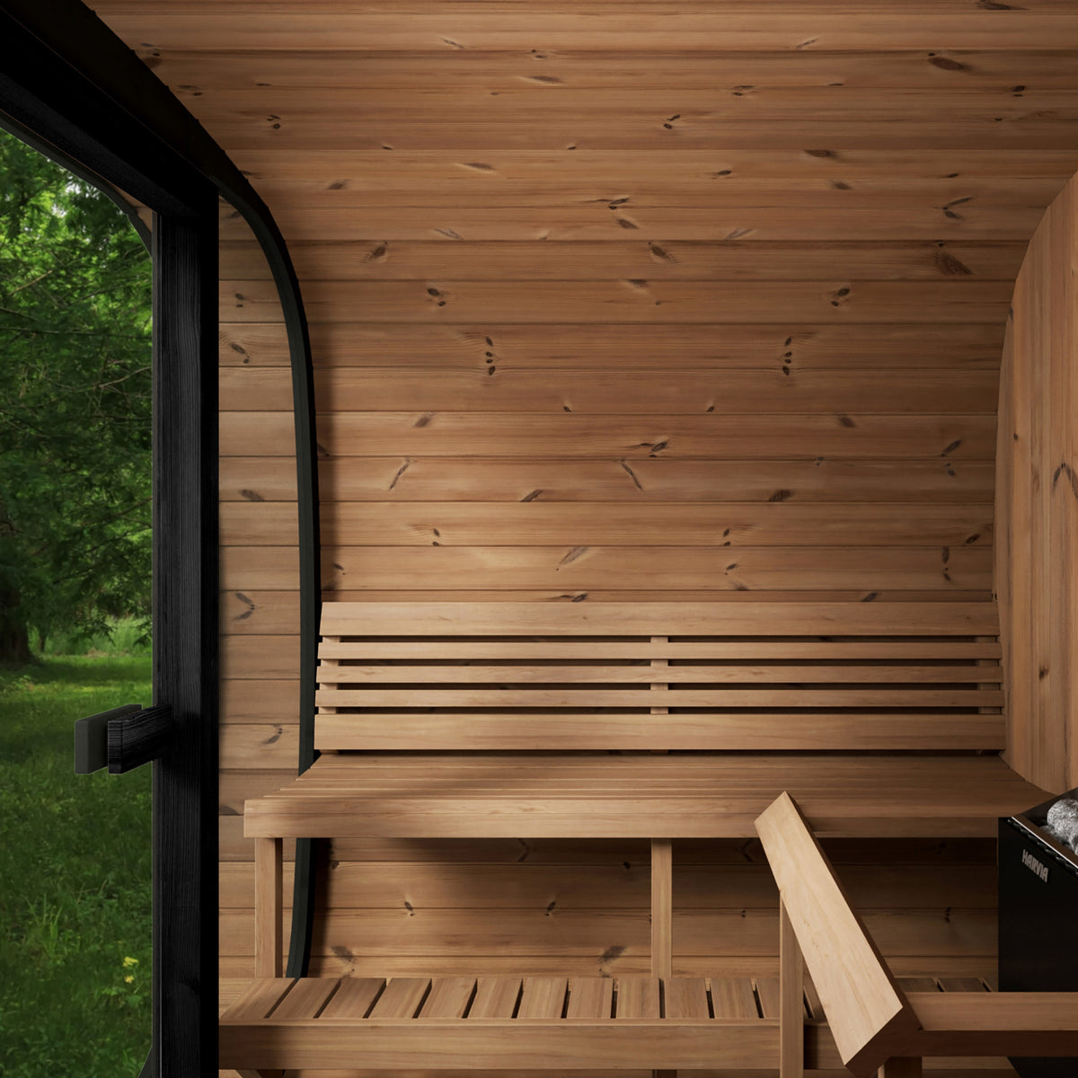 SaunaLife CL7GB Black Outdoor Sauna Kit – Up to 6 People – DIY Paint Included