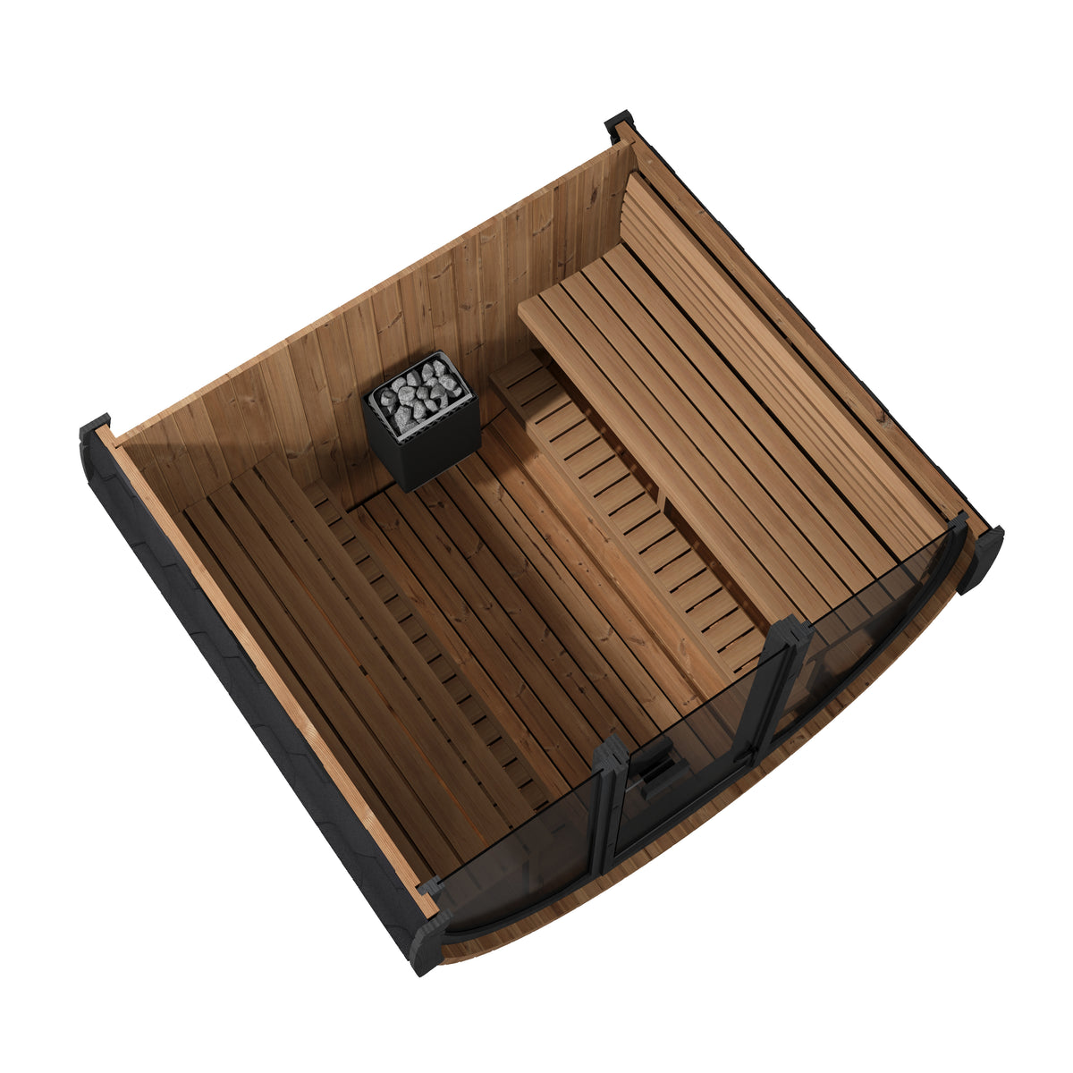 SaunaLife EE8GB Black Barrel Sauna Kit – Up to 6 People – DIY Paint Included