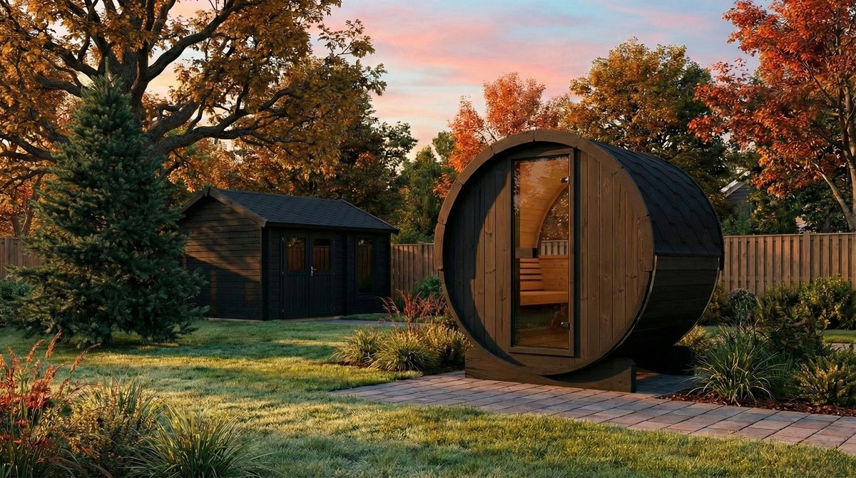 SaunaLife E6WB Black Barrel Sauna Kit – Up to 3 People – DIY Paint Included
