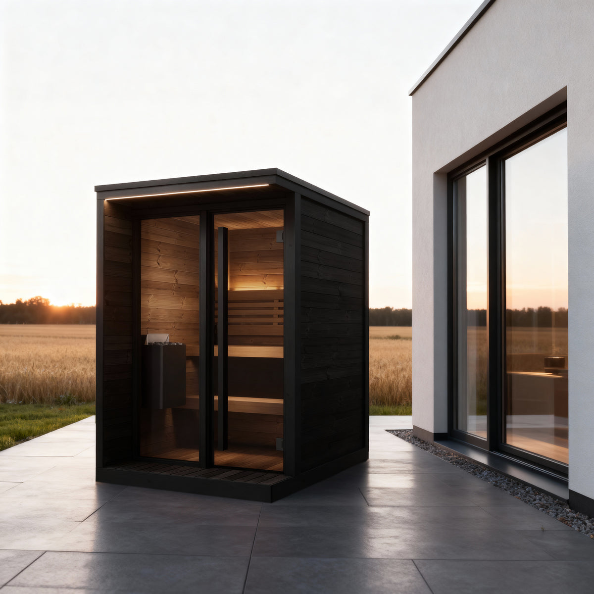 SaunaLife GL4B Black Outdoor Sauna Kit – Up to 4 People – DIY Paint Included