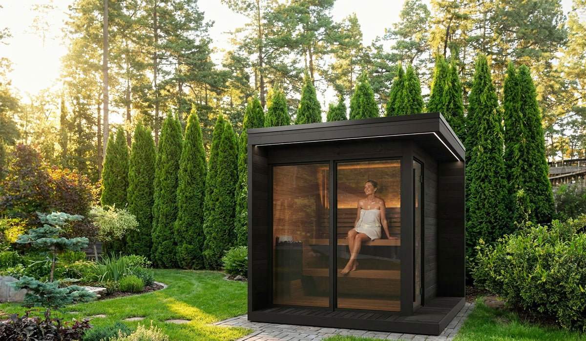 SaunaLife GL6B Black Outdoor Sauna Kit – Up to 6 People – DIY Paint Included