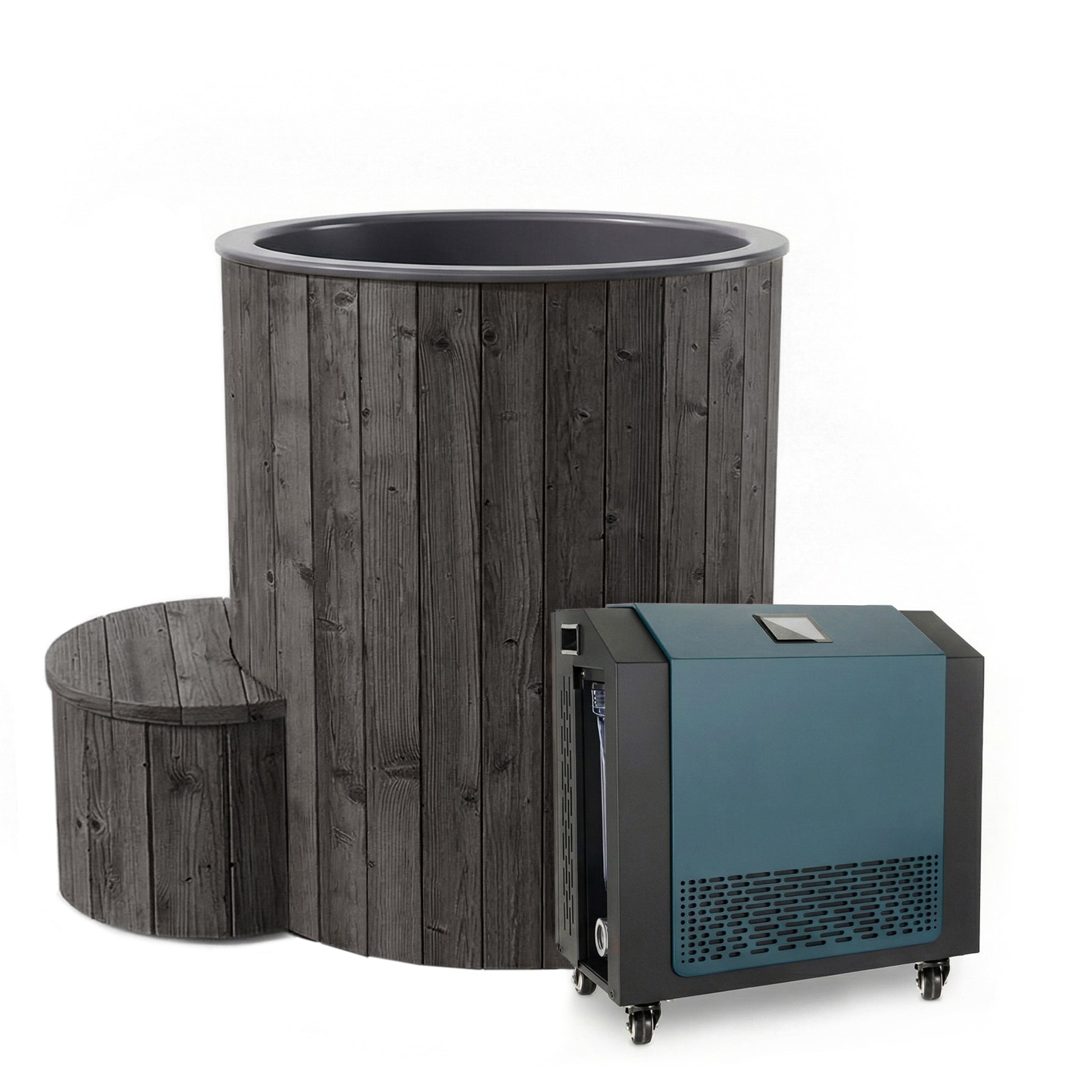 SaunaLife S1BC 1-Person Hot & Cold Immersion Tub – Black Wood
