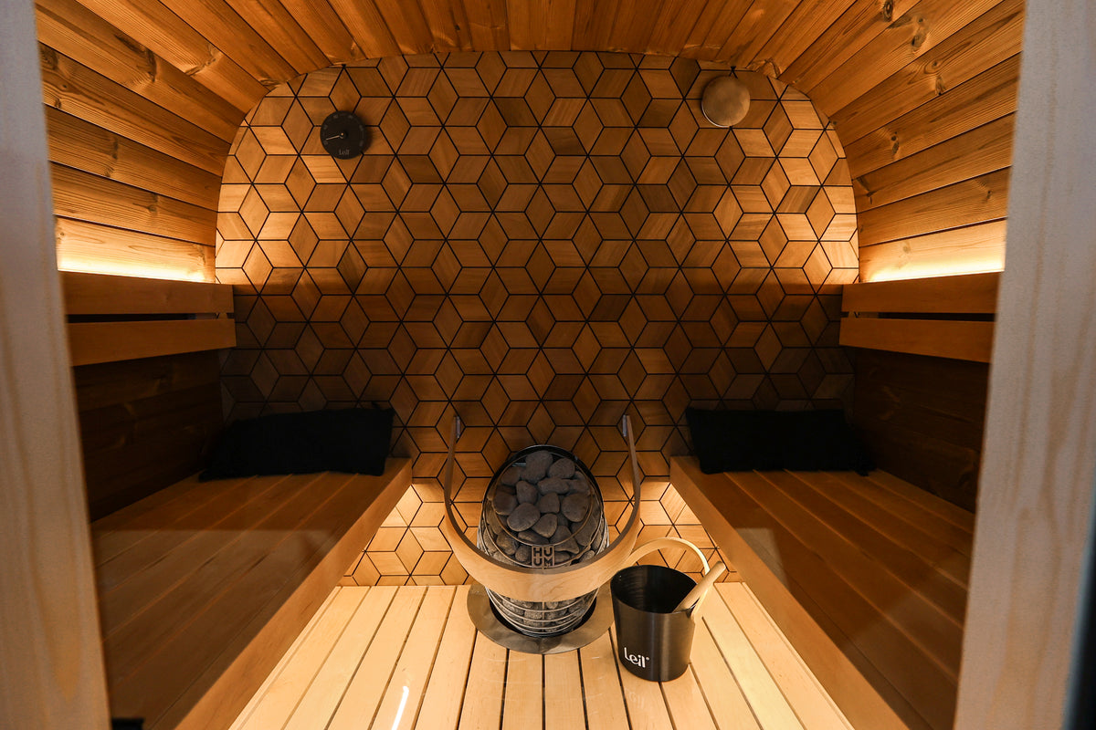 Leil® Saunas Black Cube Premium (4-Person) Outdoor Sauna