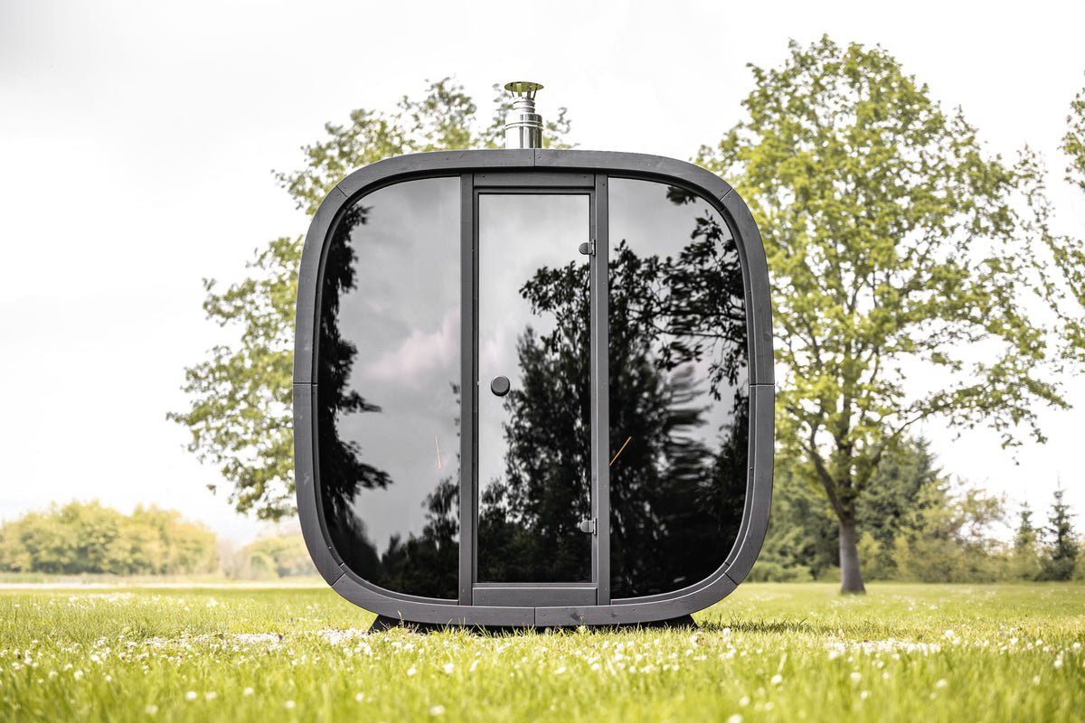 Leil® Saunas Black Cube Comfort (6-Person) Outdoor Sauna