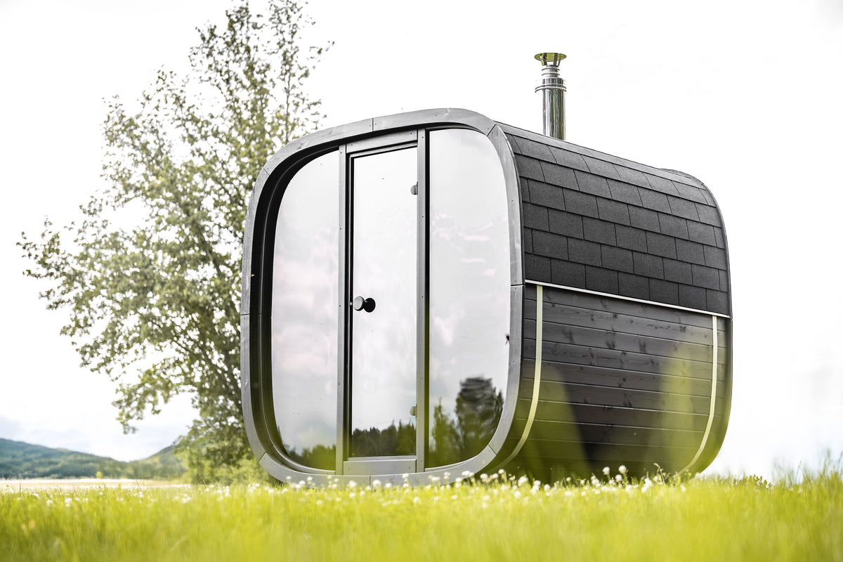 Leil® Saunas Black Cube Comfort (6-Person) Outdoor Sauna