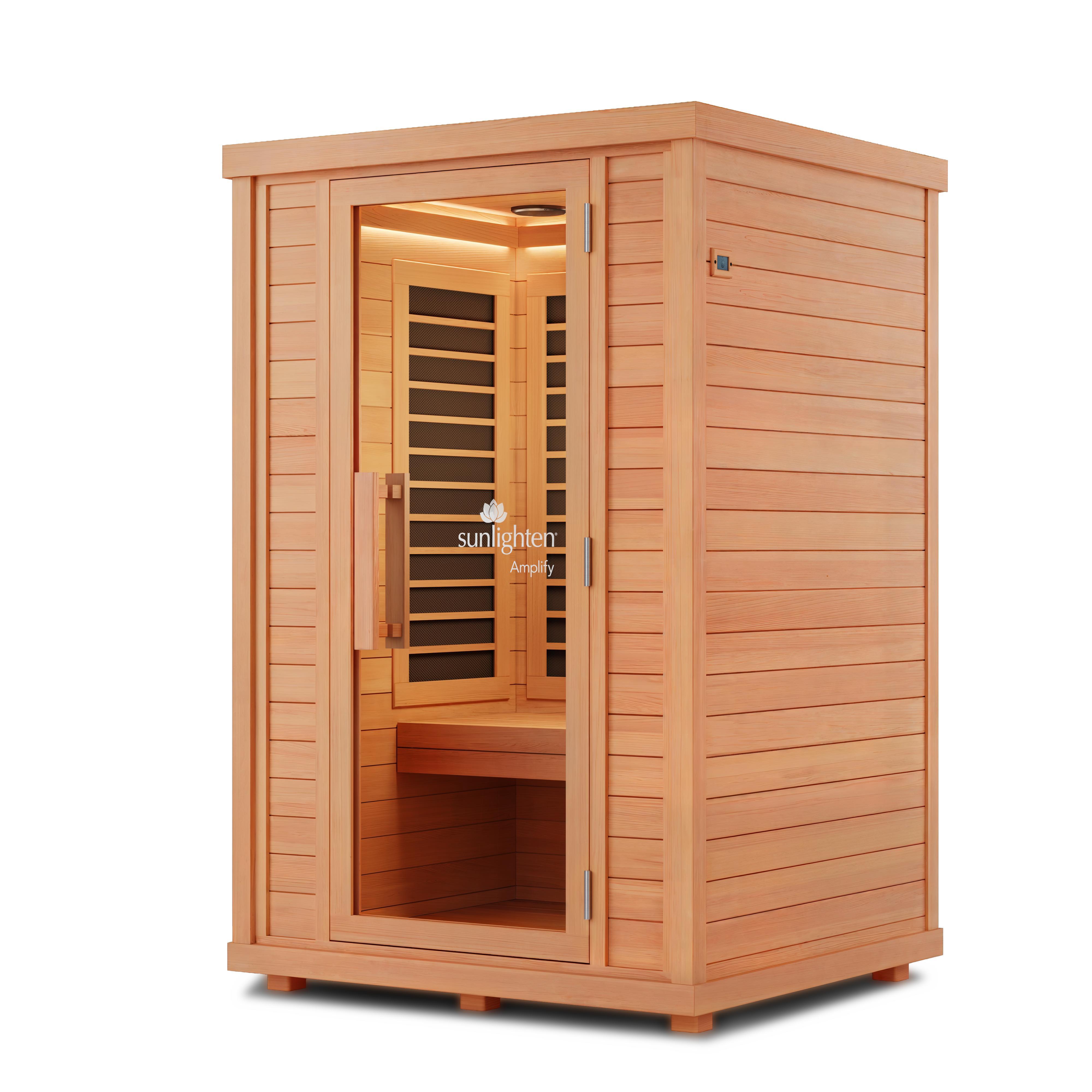 Sunlighten Amplify II 2-Person Full Spectrum Infrared Sauna for Indoor Home Recovery