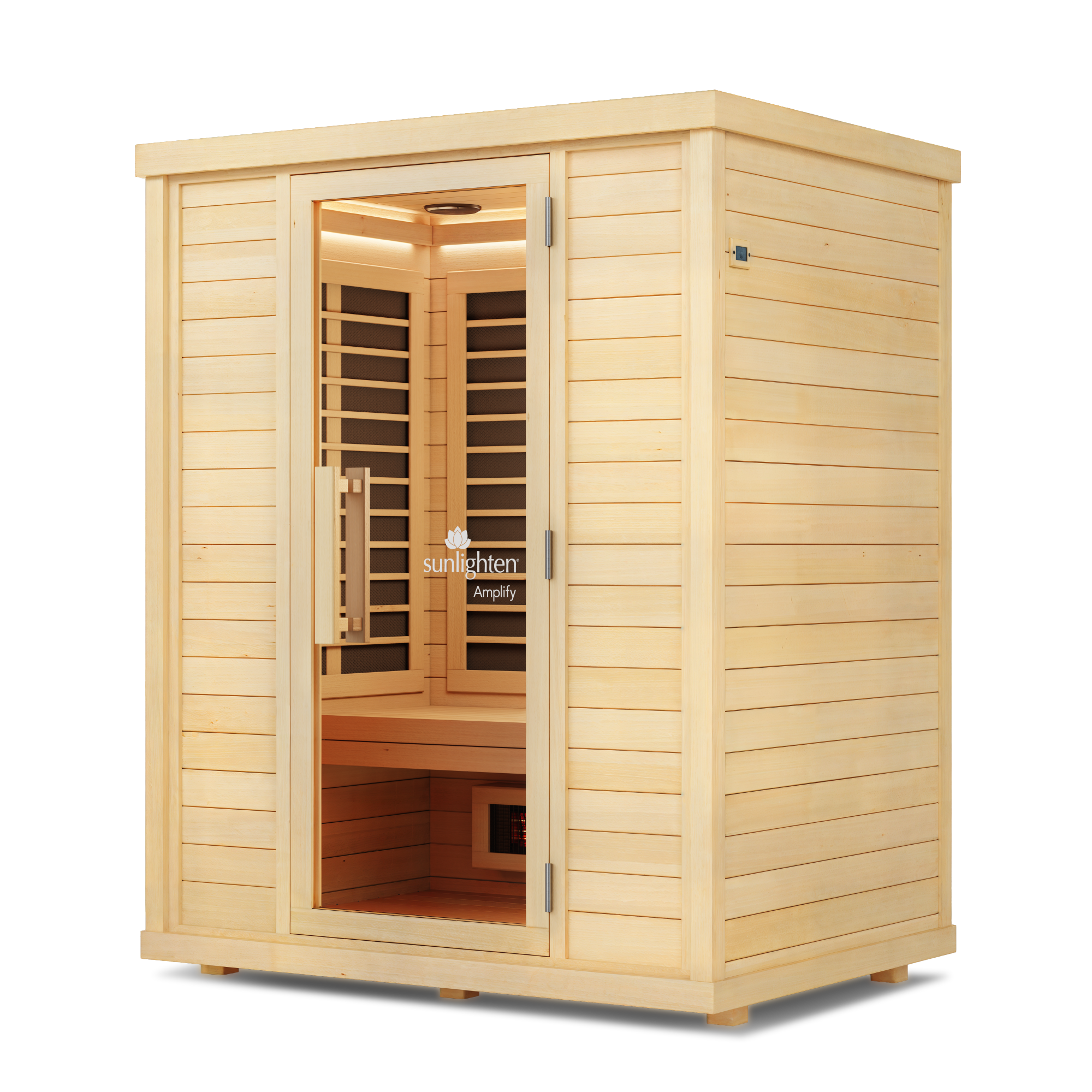 Sunlighten Amplify III 3-Person Full Spectrum Infrared Sauna for Indoor Home Recovery