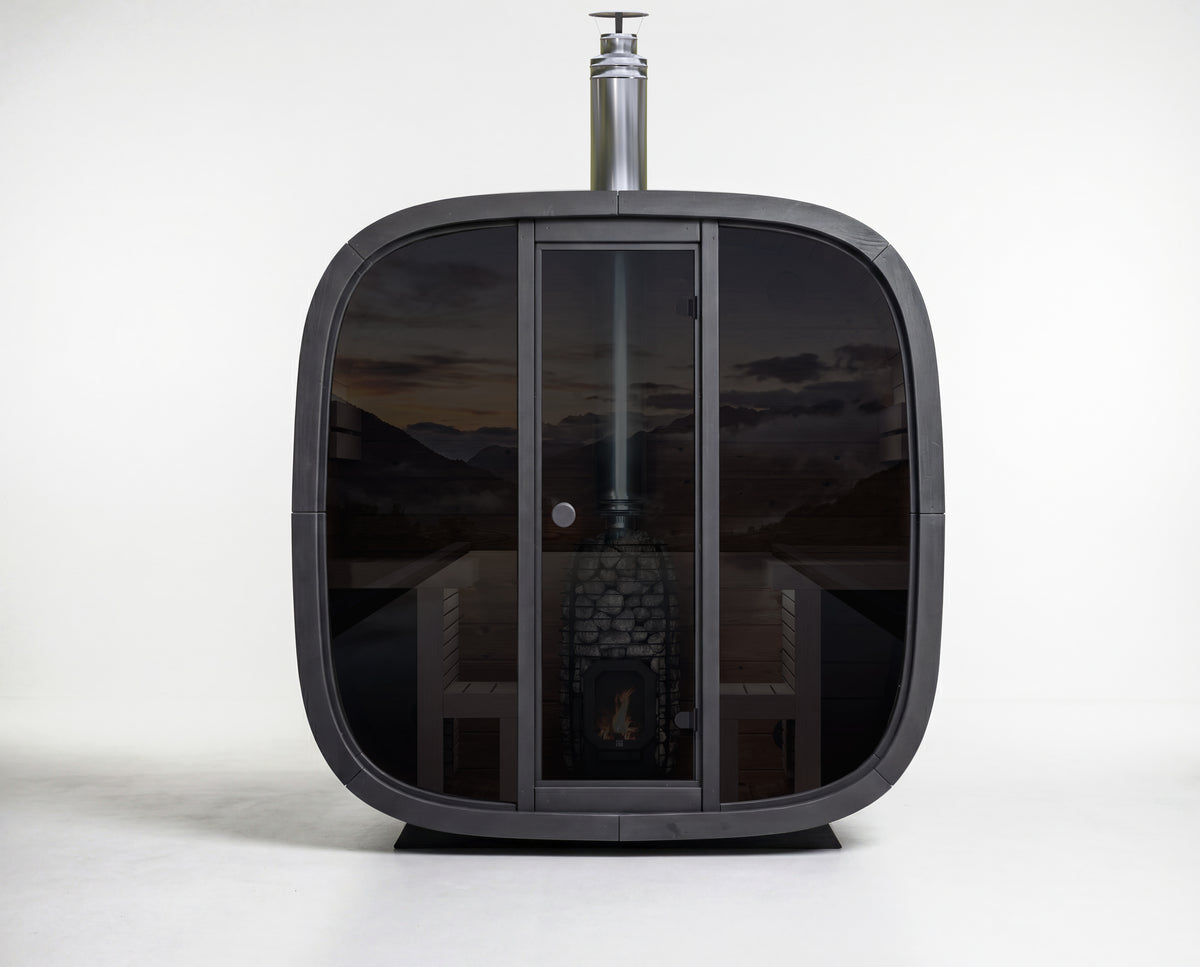 Leil® Saunas Black Cube Comfort (6-Person) Outdoor Sauna