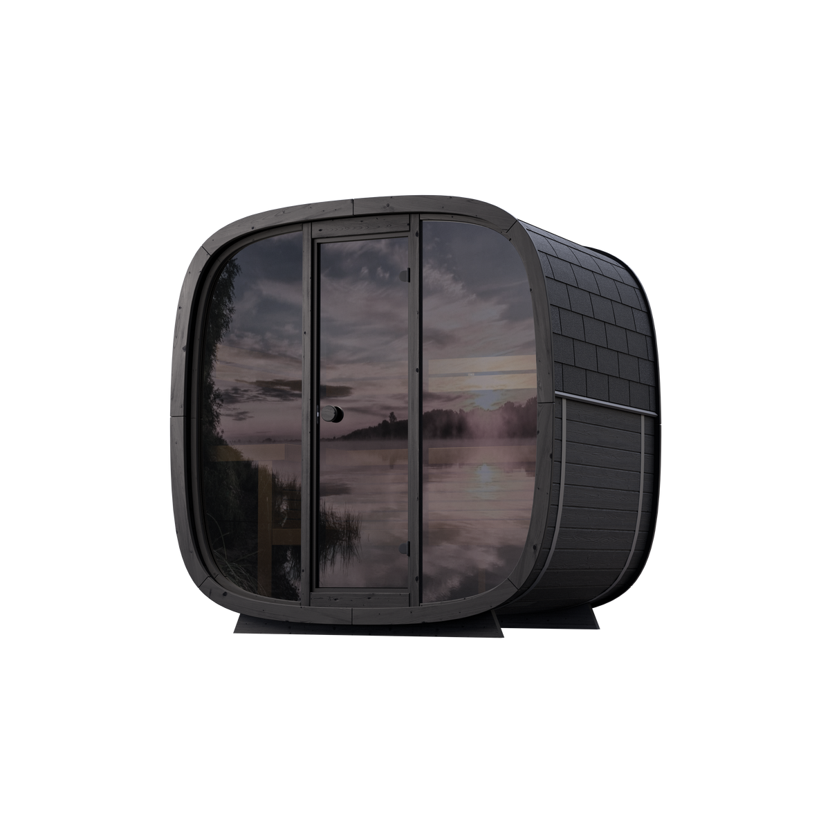 Leil® Saunas Black Cube Classic (4-Person) Outdoor Sauna