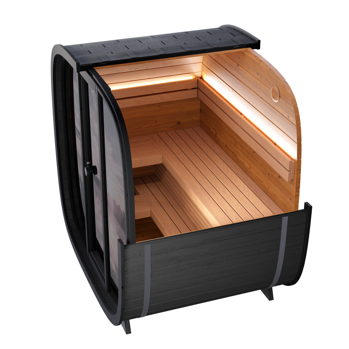 Leil® Saunas Black Cube Classic (4-Person) Outdoor Sauna