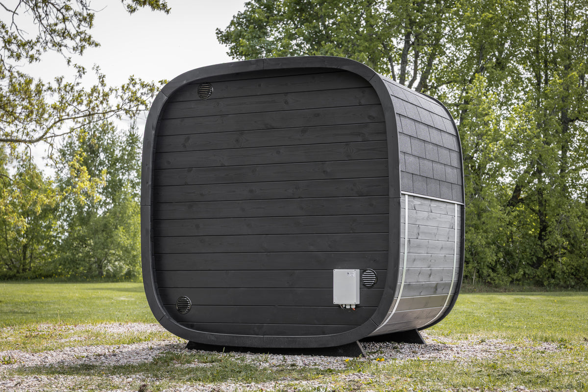 Leil® Saunas Black Cube Classic (4-Person) Outdoor Sauna
