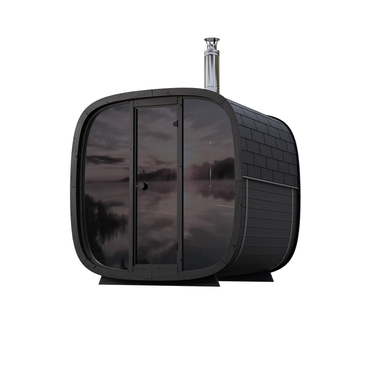 Leil® Saunas Black Cube Comfort (6-Person) Outdoor Sauna
