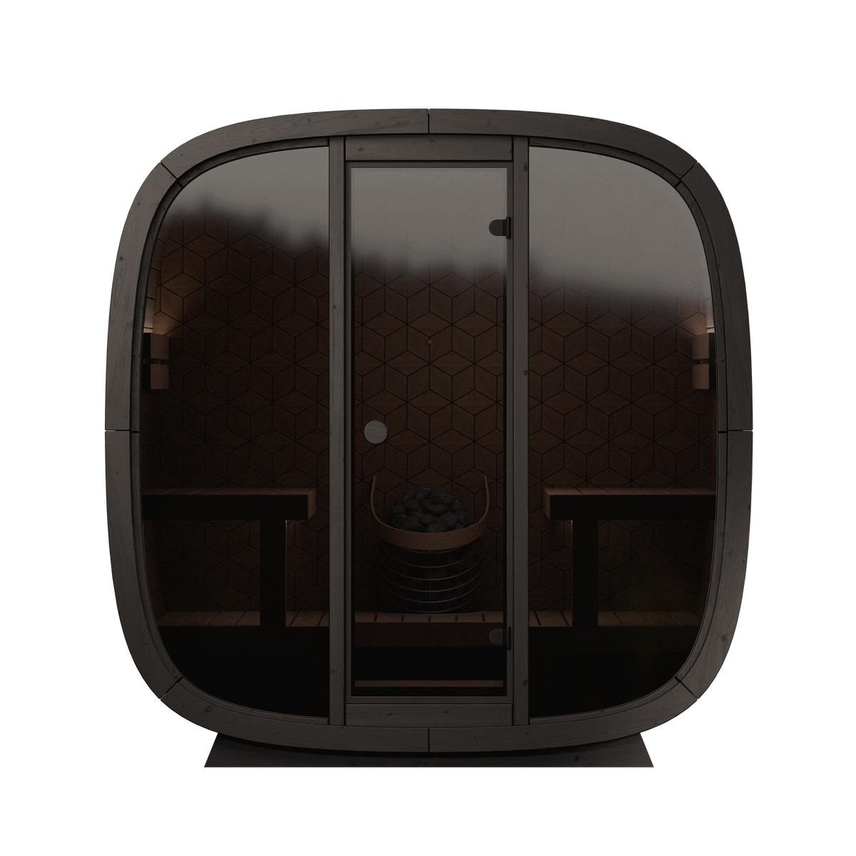 Leil® Saunas Black Cube Premium (4-Person) Outdoor Sauna