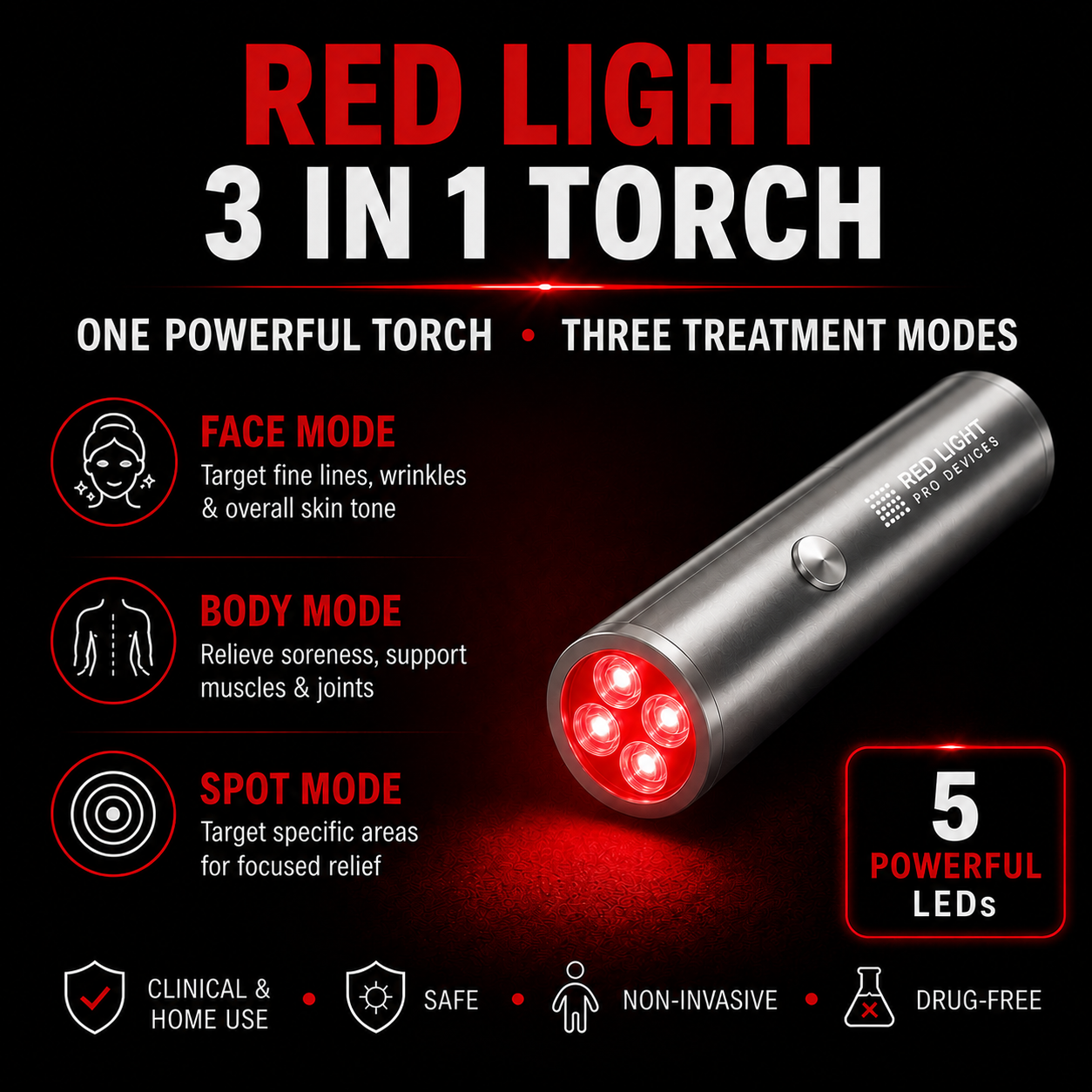 Red Light Pro Devices LED Torch