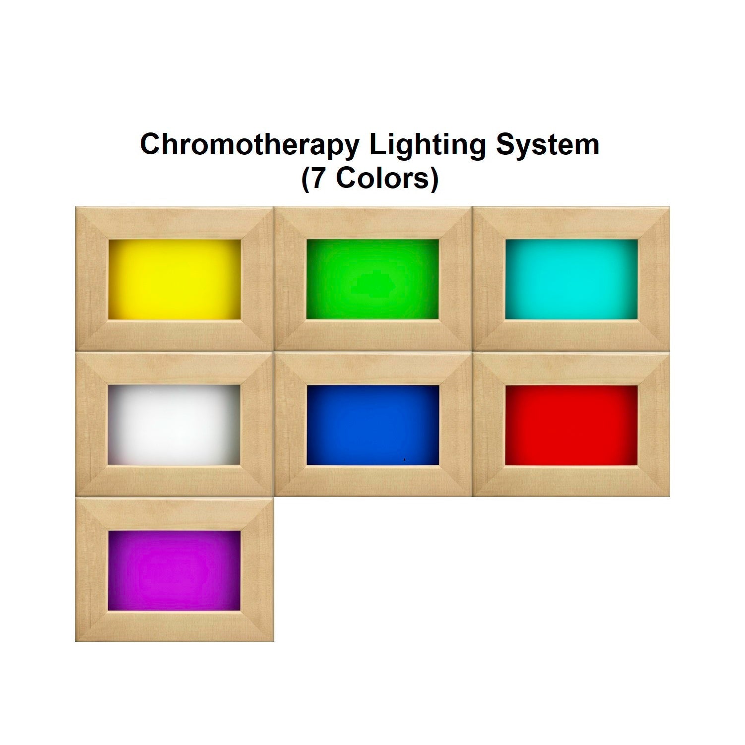 Golden Designs chromotherapy color lighting and red light feature