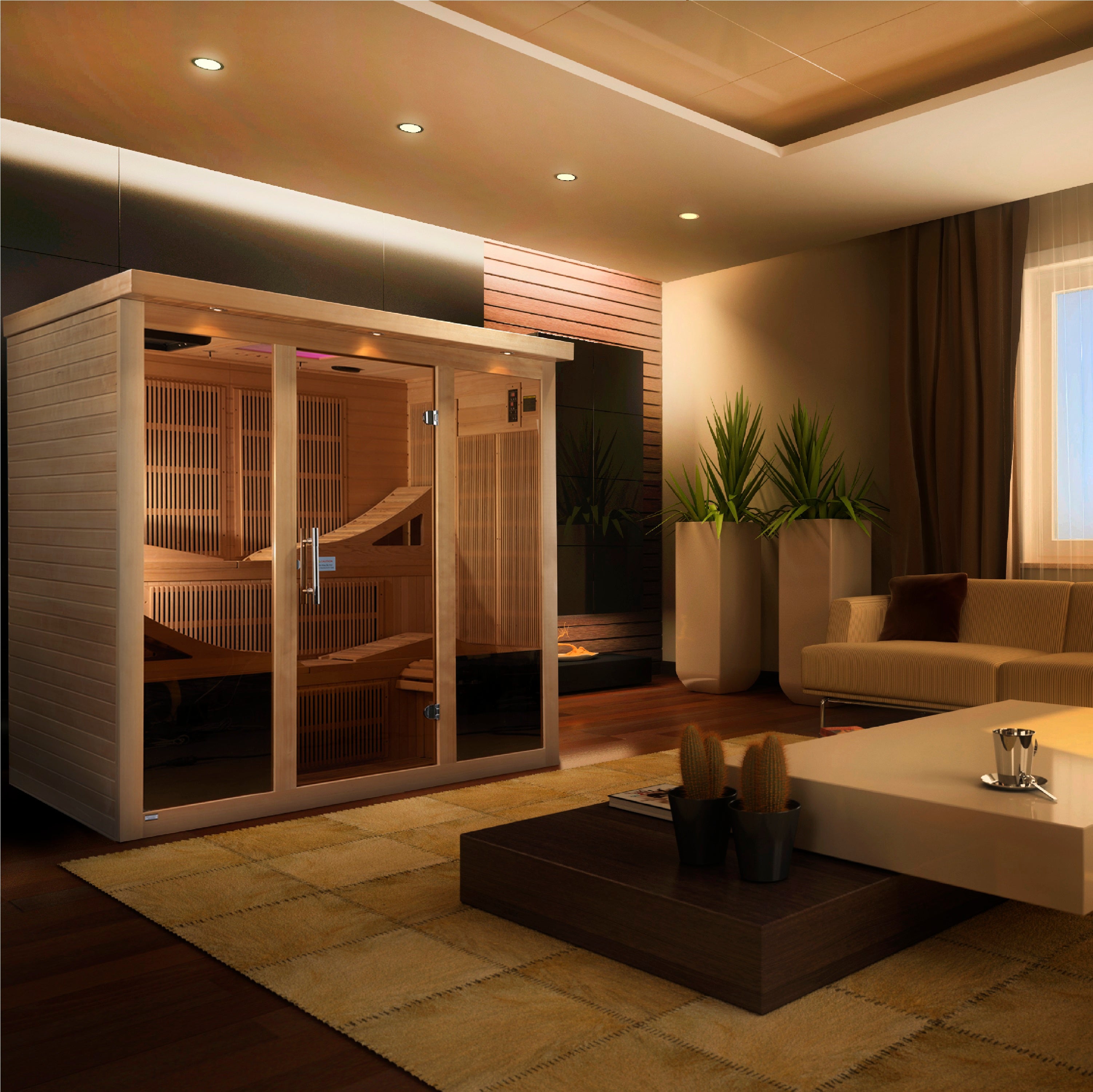 Golden Designs Monaco 6-Person PureTech Near Zero EMF FAR Infrared Sauna