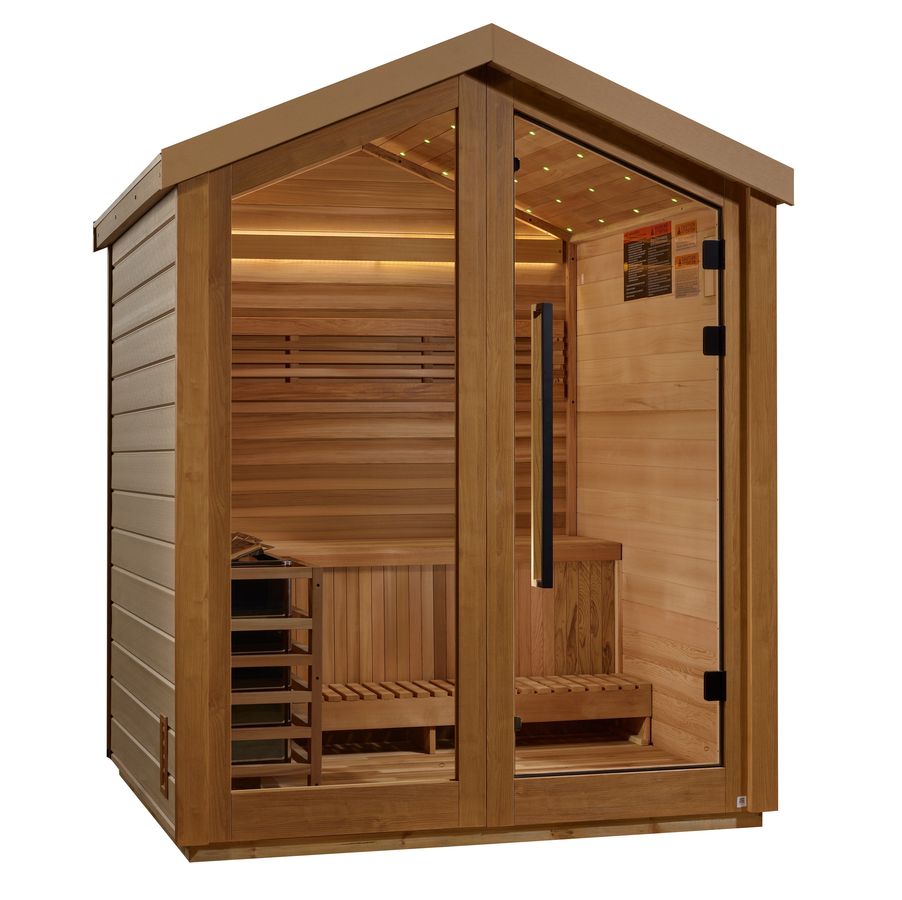 Golden Designs Savonlinna 3-Person Outdoor Traditional Sauna in Canadian Red Cedar