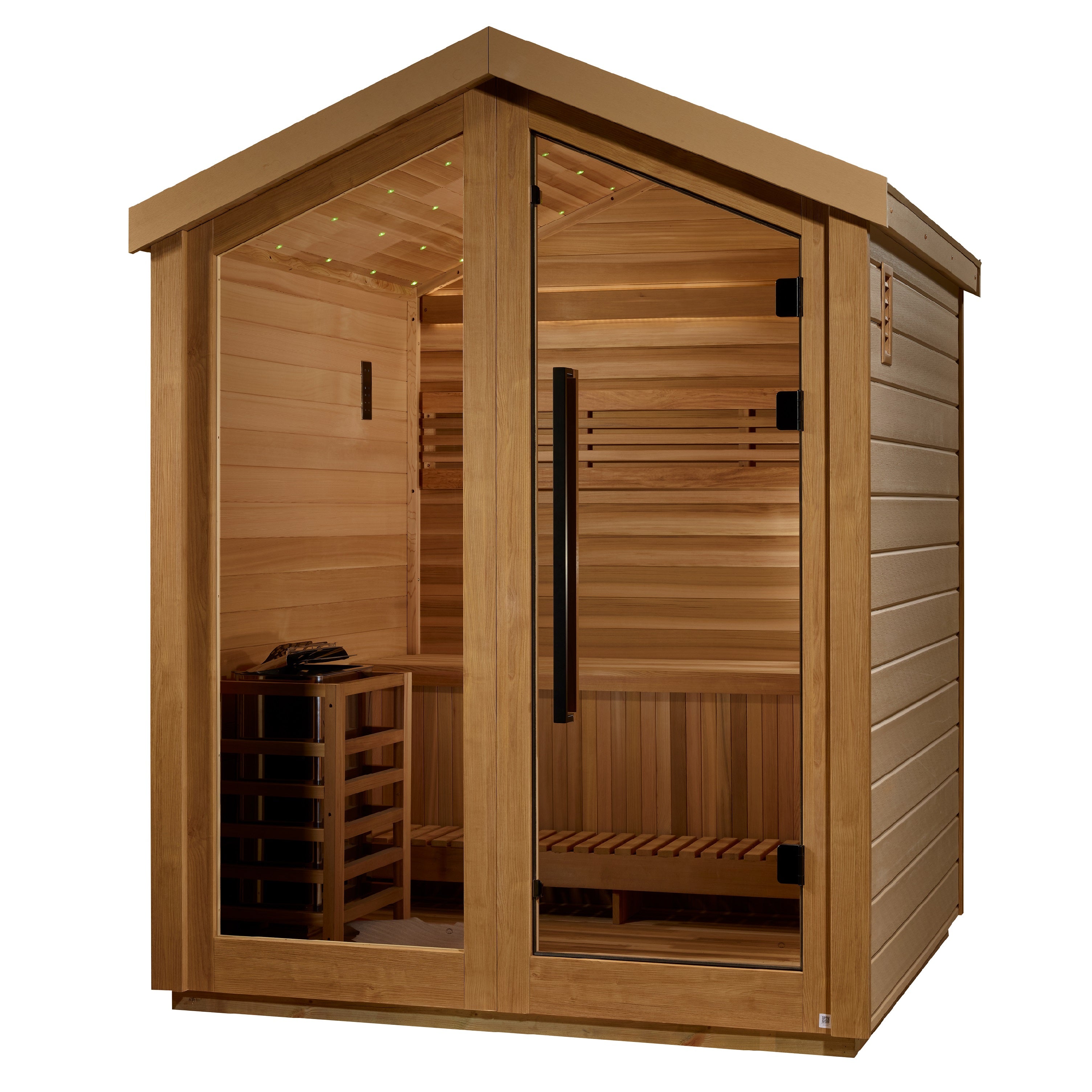 Golden Designs Savonlinna 3-Person Outdoor Traditional Sauna in Canadian Red Cedar