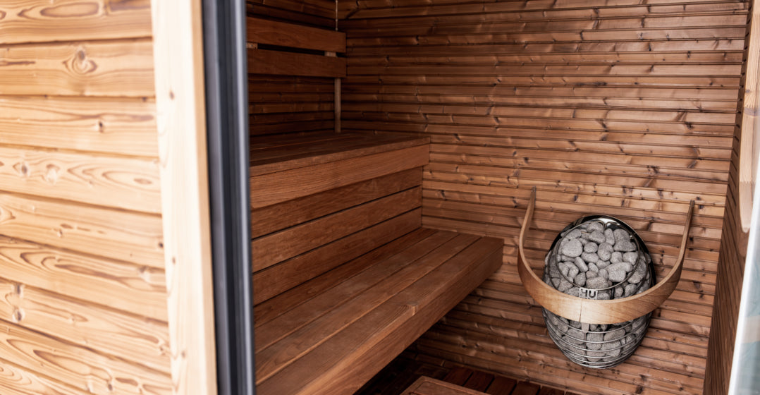 HUUM DROP installation example; room, accessories and optional finishes not included