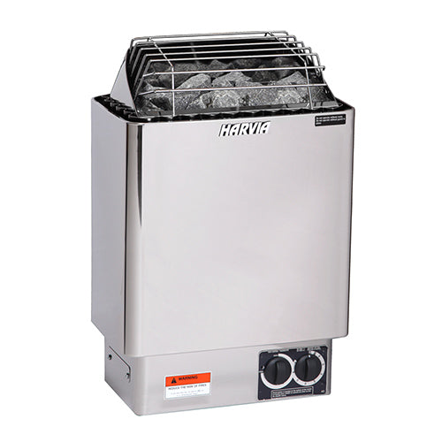 Harvia KIP B Sauna Heater with Built-In Controls — heater shown; package components listed separately