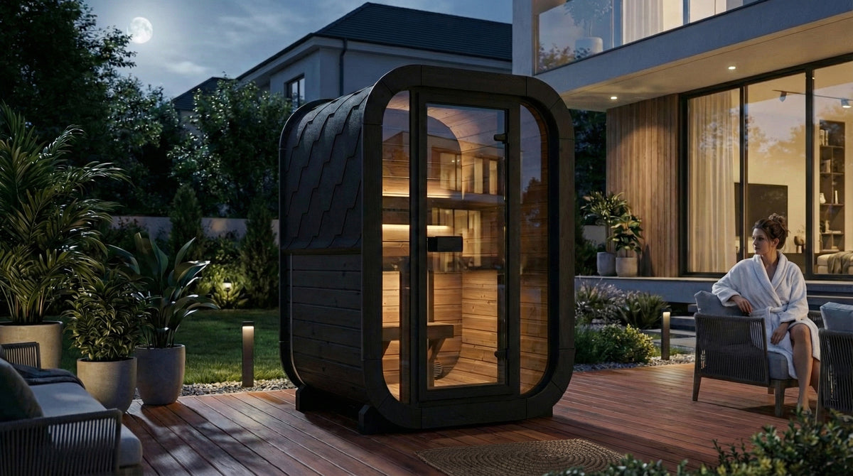 SaunaLife CL3GB Black Outdoor Sauna Kit – Up to 2 People – DIY Paint Included