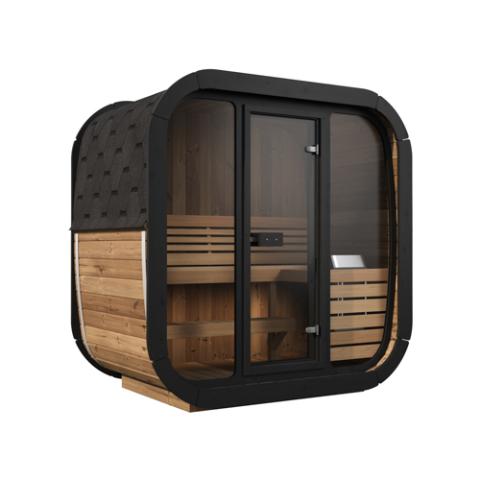 SaunaLife Model CL4G Outdoor Sauna Kit | 3-Person Cube-Series | Thermo-Spruce