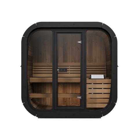 SaunaLife Model CL4G Outdoor Sauna Kit | 3-Person Cube-Series | Thermo-Spruce