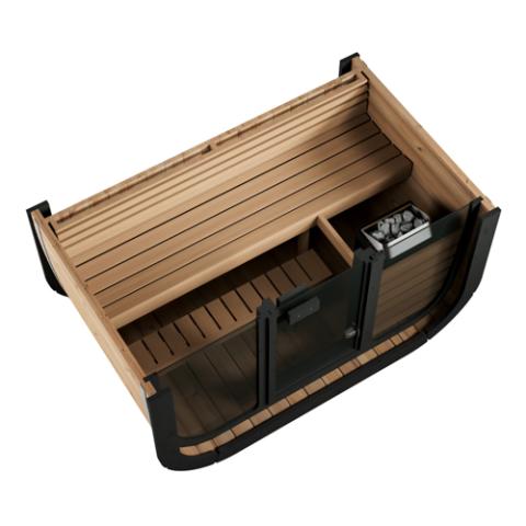 SaunaLife Model CL4G Outdoor Sauna Kit | 3-Person Cube-Series | Thermo-Spruce