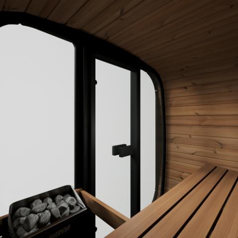 SaunaLife Model CL4G Outdoor Sauna Kit | 3-Person Cube-Series | Thermo-Spruce