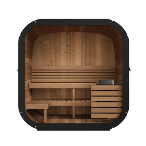 SaunaLife Model CL5G Outdoor Sauna Kit | 4-Person Cube-Series | Thermo-Spruce
