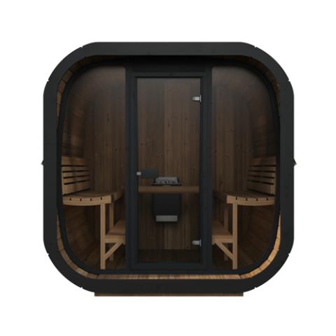 SaunaLife Model CL7G Outdoor Sauna Kit | 6-Person Cube-Series | Thermo-Spruce