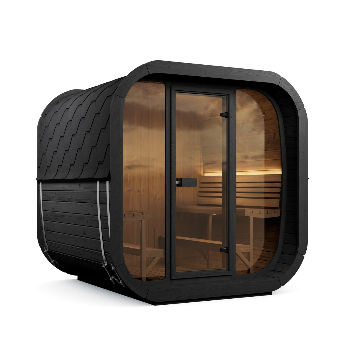 SaunaLife CL7GB Black Outdoor Sauna Kit – Up to 6 People – DIY Paint Included