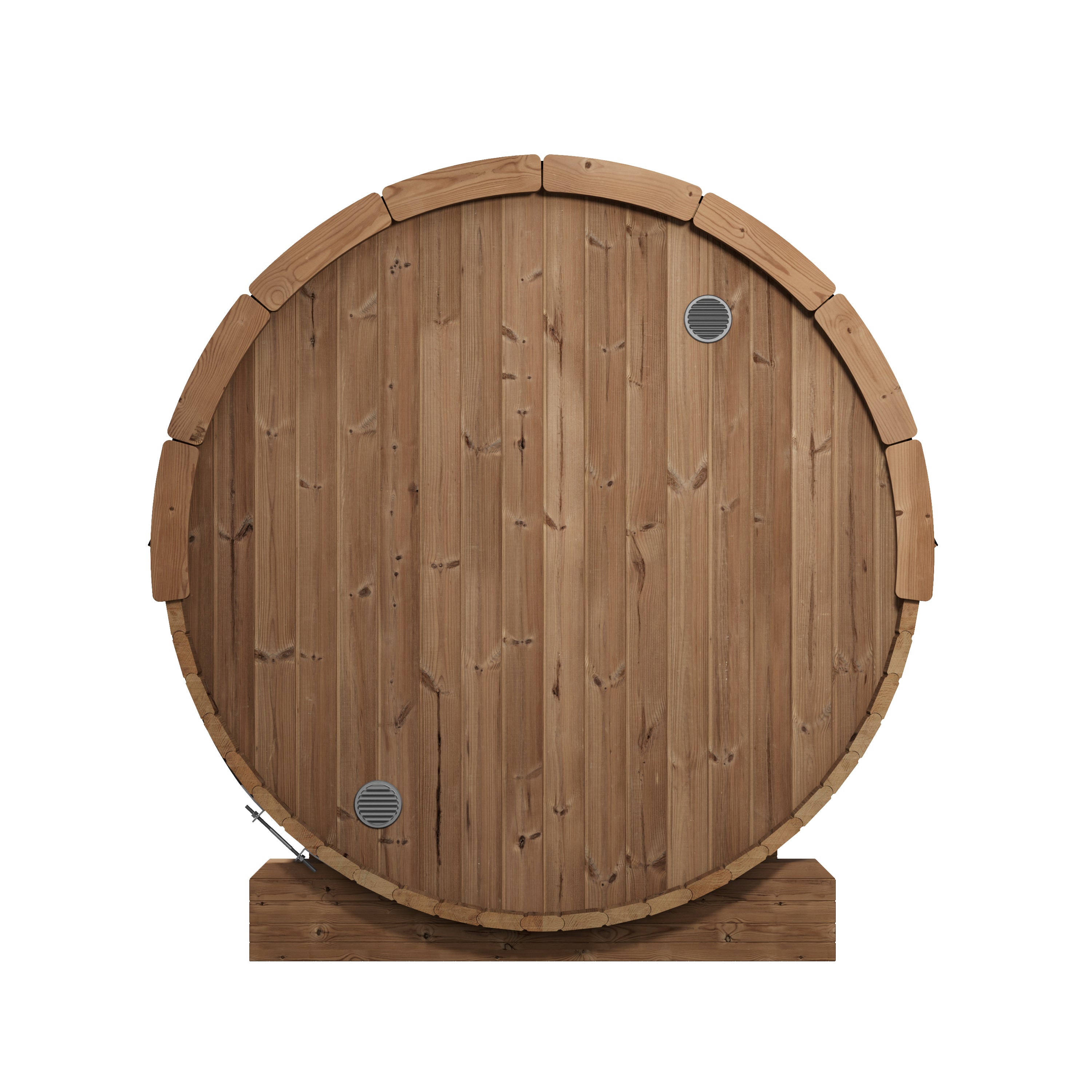 SaunaLife Model E6 Ergo Outdoor Barrel Sauna Kit | 3-Person | Thermo-Spruce