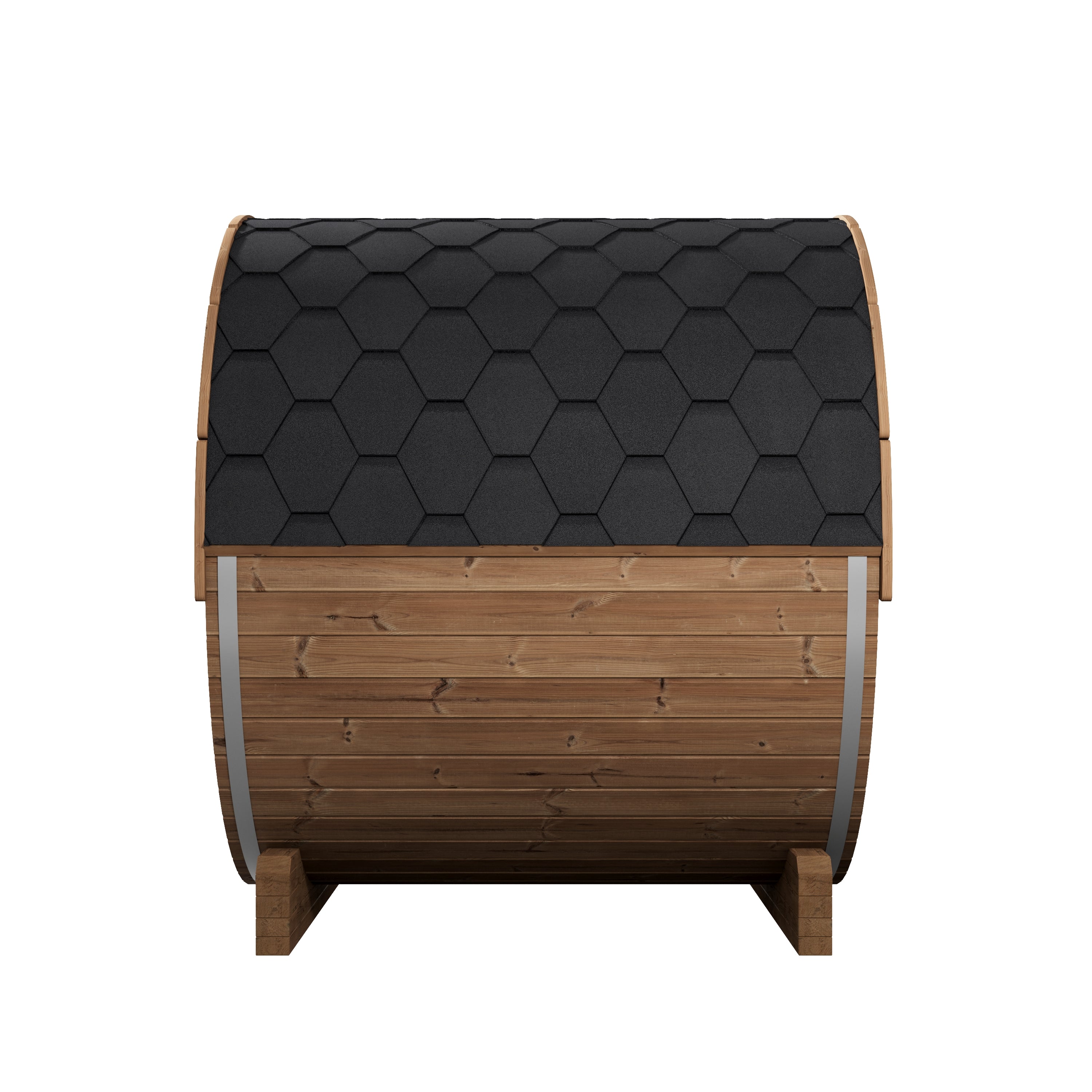 SaunaLife Model E7 Ergo Outdoor Barrel Sauna Kit | 4-Person | Thermo-Spruce