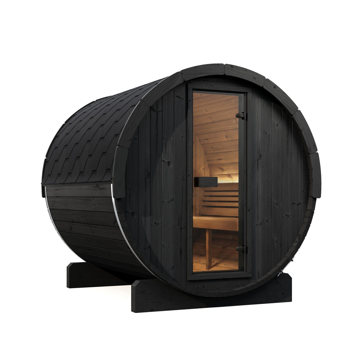 SaunaLife E8B Black Barrel Sauna Kit – Up to 6 People – DIY Paint Included
