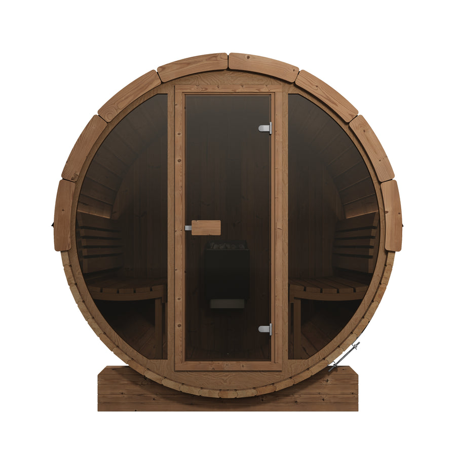 MODEL E8G SaunaLife outdoor barrel sauna