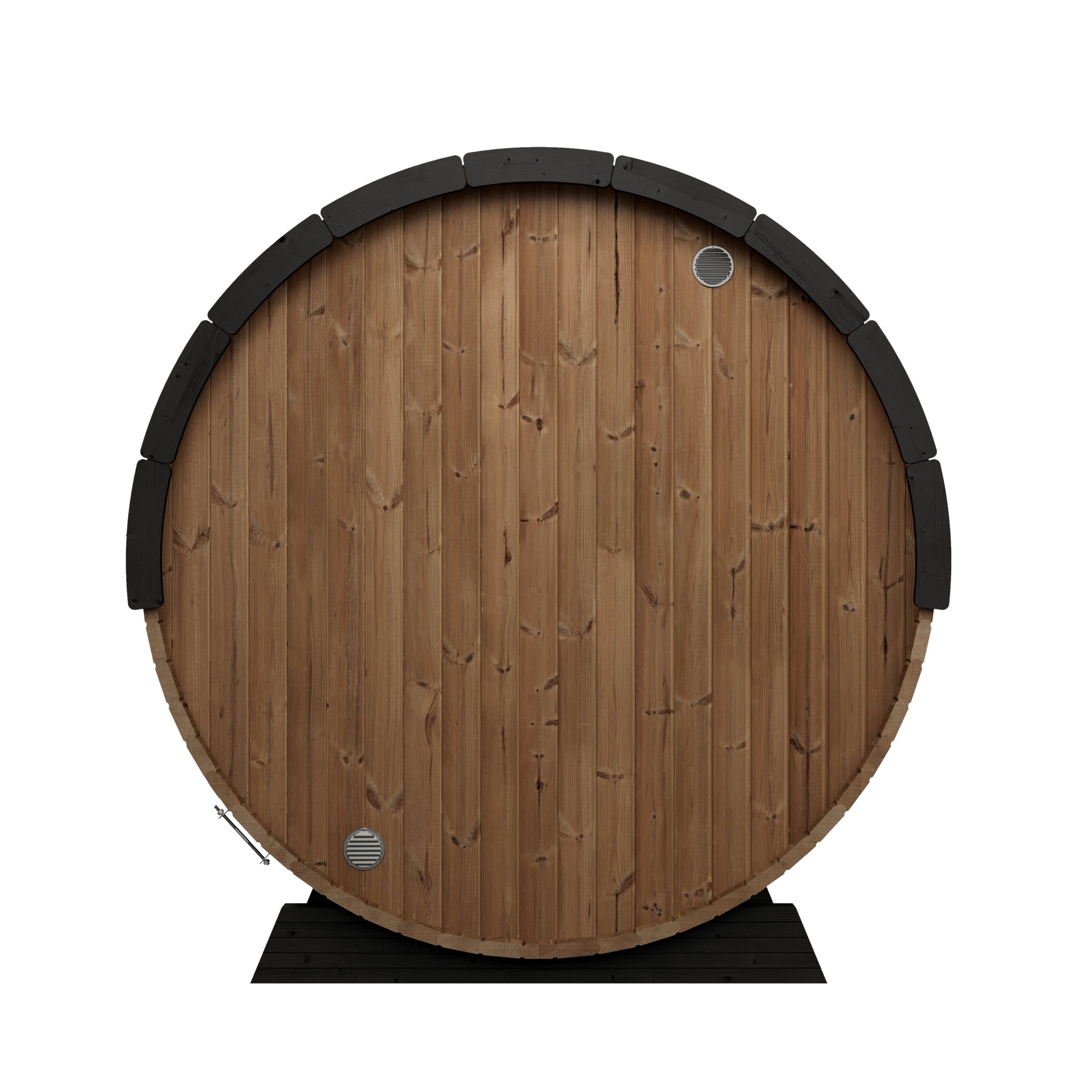SaunaLife Model EE6G Ergo Elegance Outdoor Barrel Sauna Kit | 4-Person | Full Glass Front | 7'3" Diameter