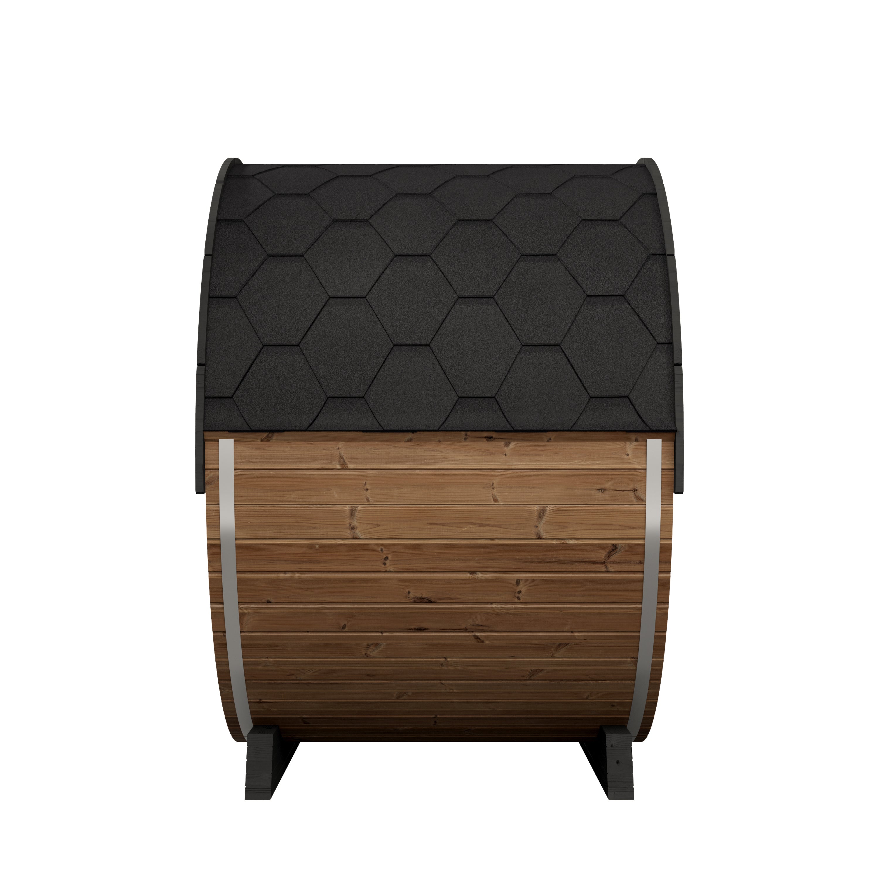 SaunaLife Model EE6G Ergo Elegance Outdoor Barrel Sauna Kit | 4-Person | Full Glass Front | 7'3" Diameter