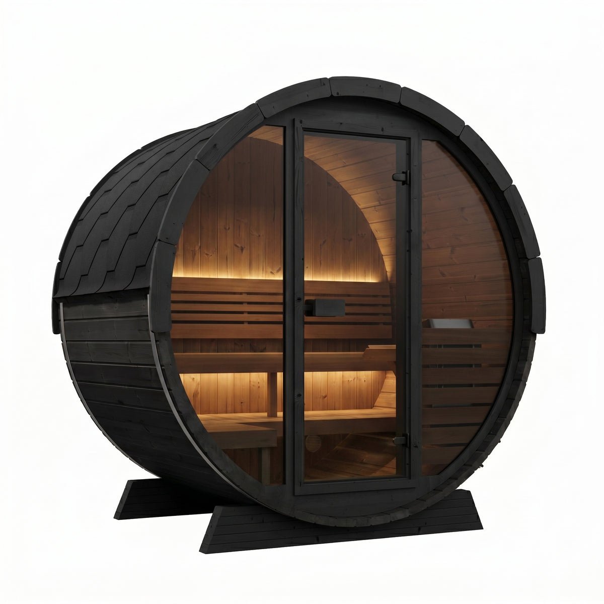 SaunaLife EE6GB Black Barrel Sauna Kit – Up to 4 People – DIY Paint Included